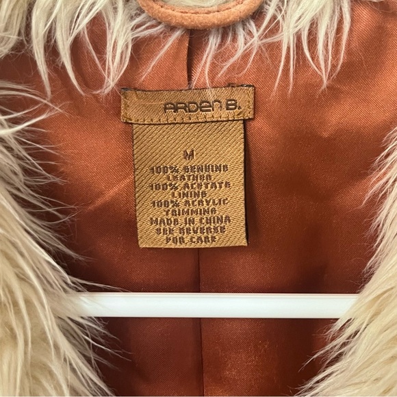 y2k arden b womens brown suede jacket faux fur collar and belted penny lanes - Picture 5 of 13